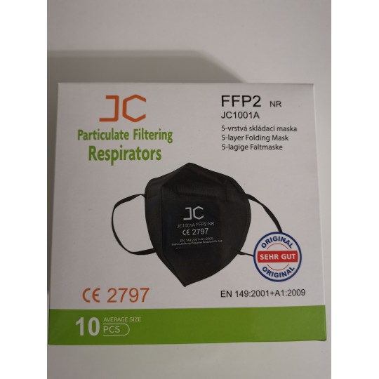 Černý respirátor FFP2 JC 2797 10ks